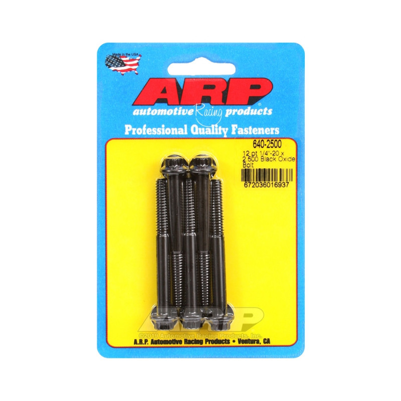 Set de șuruburi și piulițe universale ARP 1/4-20 – Black Oxyde, 12 bucăți x 5 - ARP-640-2500 - 640-2500 - 3666618193120